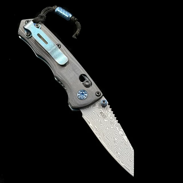 BM 290 Full Immunity AXIS Carbon fiber handle Damascus blade Folding Knife