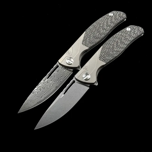 Shirogorov F95 Ball Bearing Titanium Carbon Fiber Handle Knife
