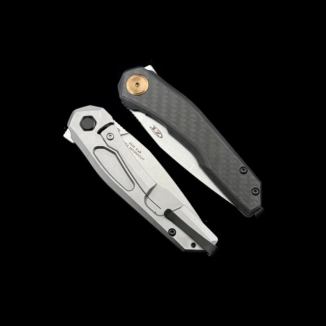 ZT 0545 Flipper Knife CPM MagnaCut Blade, Carbon Fiber Handle Outdoor Camping Hunting Pocket EDC Tool Knife