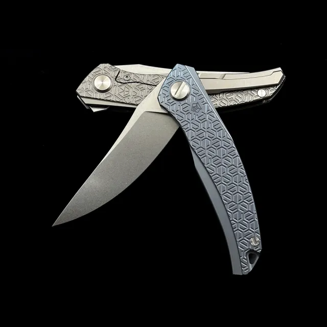 Shirogorov Quantum Cromax PM Blade Titanium Alloy Handle Folding Knife Outdoor Camping Hunting Pocket EDC Tool Knife