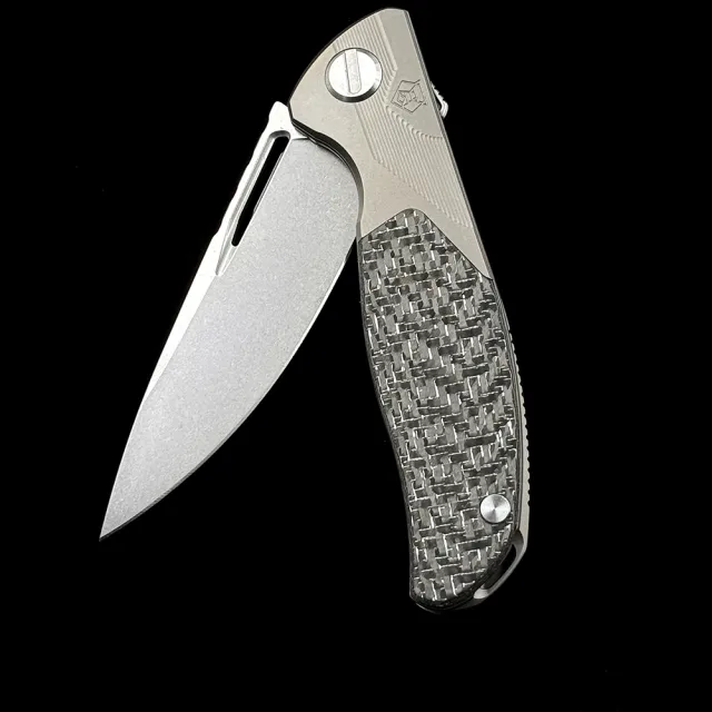 Shirogorov F95 Ball Bearing Titanium Carbon Fiber Handle Knife