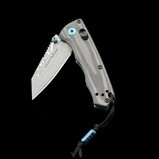 BM 290 Full Immunity AXIS Carbon fiber handle Damascus blade Folding Knife