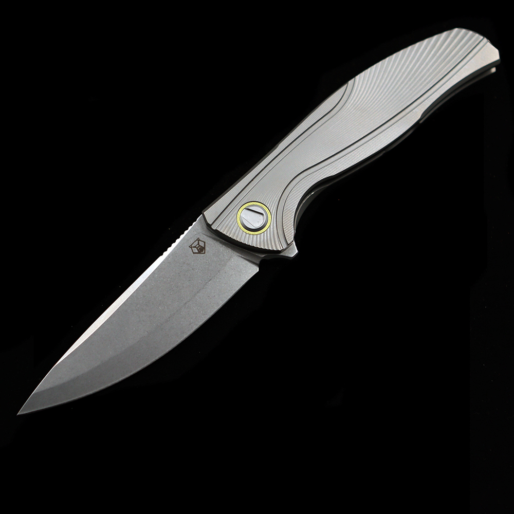 Shirogorov F7 Ceramic Bearing Titanium Handle Mark M390 knife