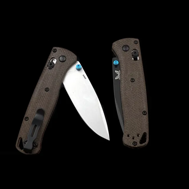 BM 535 Micarta Handle  BUGOUT AXIS Folding Knife