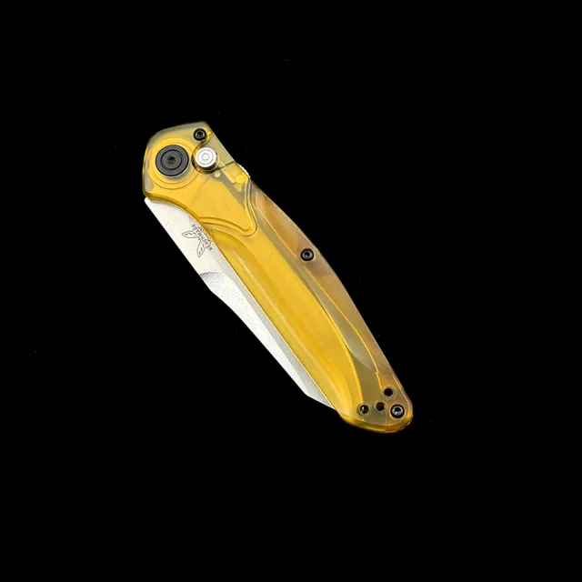 BM 9400 Osborne AUTO Foam Amber Ultem Handle Folding Knife
