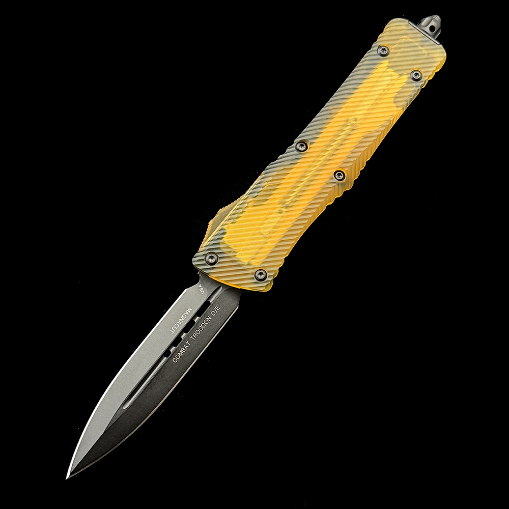 2023 MT Combat Troodon  knife D/E Fluted Ultem Top and Button DLC Magnacut Standard DLC Hardware Signature Series 142-1DLCTULS