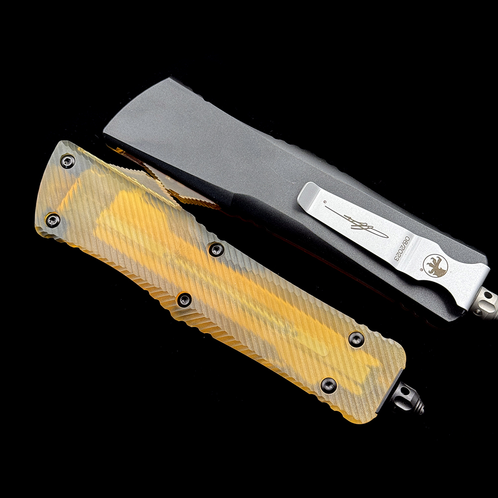 2023 MT Combat Troodon  knife D/E Fluted Ultem Top and Button DLC Magnacut Standard DLC Hardware Signature Series 142-1DLCTULS