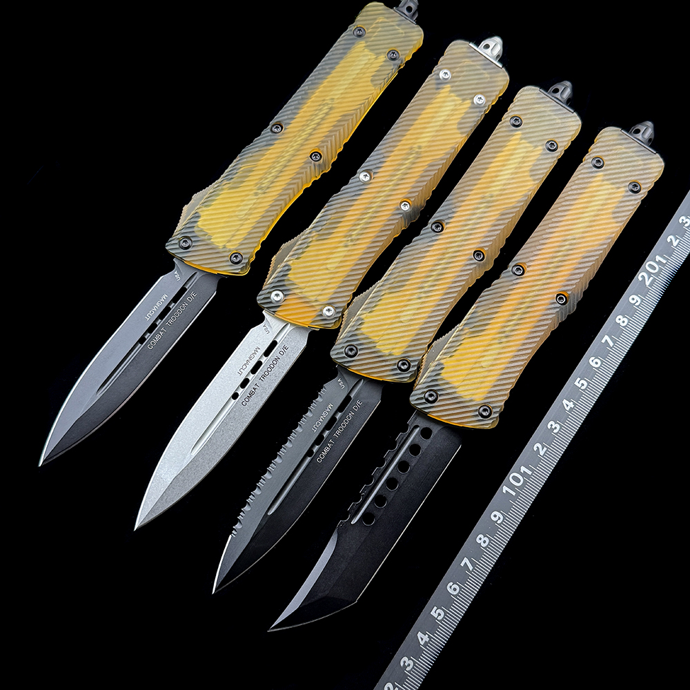 2023 MT Combat Troodon  knife D/E Fluted Ultem Top and Button DLC Magnacut Standard DLC Hardware Signature Series 142-1DLCTULS