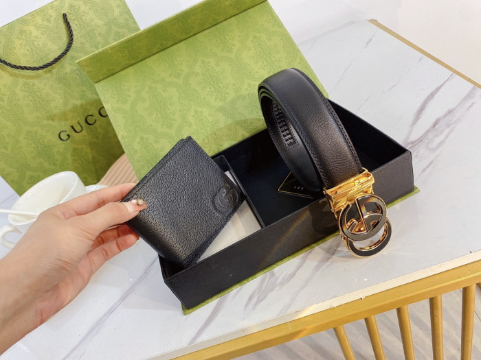 GUCC Wallet & Belt Set(3.8 CM)