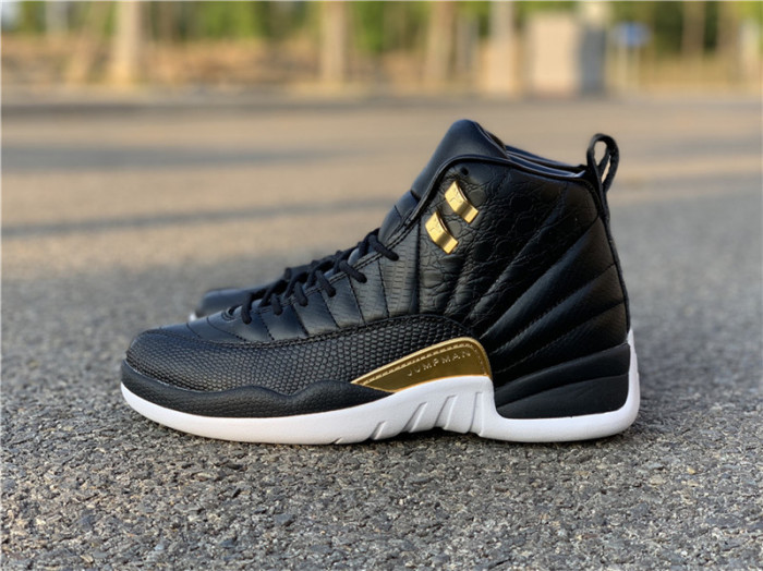 Air Jordan 12 Retro 'Reptile' Black/Metallic Gold-White AO6068-007