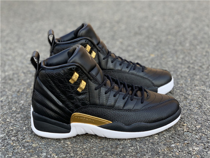 Air Jordan 12 Retro 'Reptile' Black/Metallic Gold-White AO6068-007