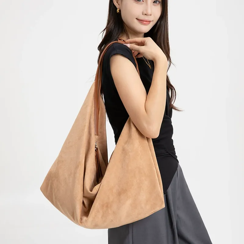 Kalidorexis Soft Suede Slouchy Hobo Shoulder Bag
