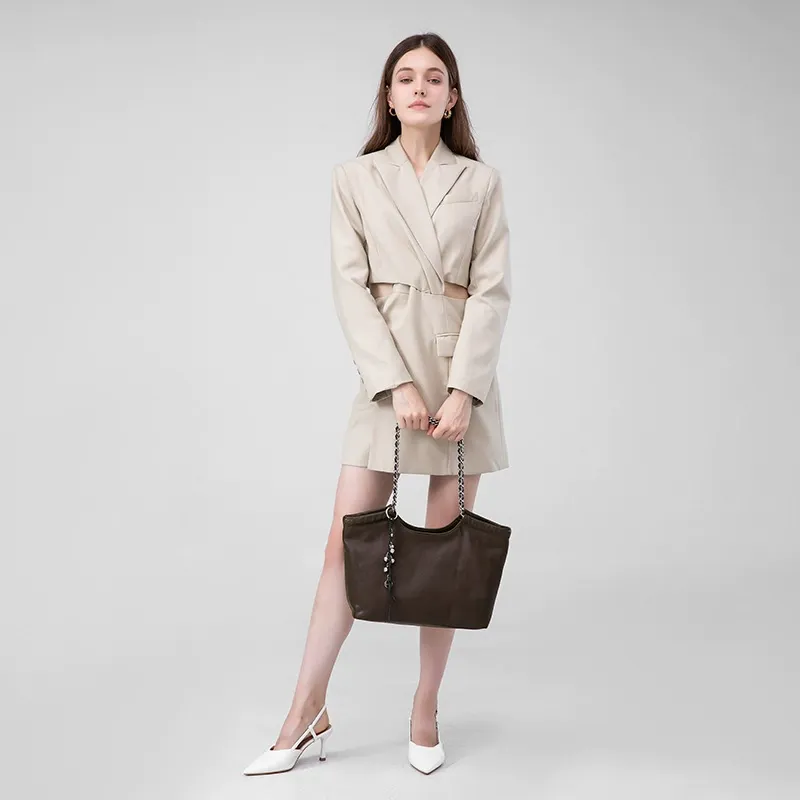 Kalidorexis Chain Handle Leather Tote Bag