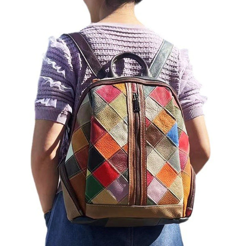 Patchwork Zip Backpack