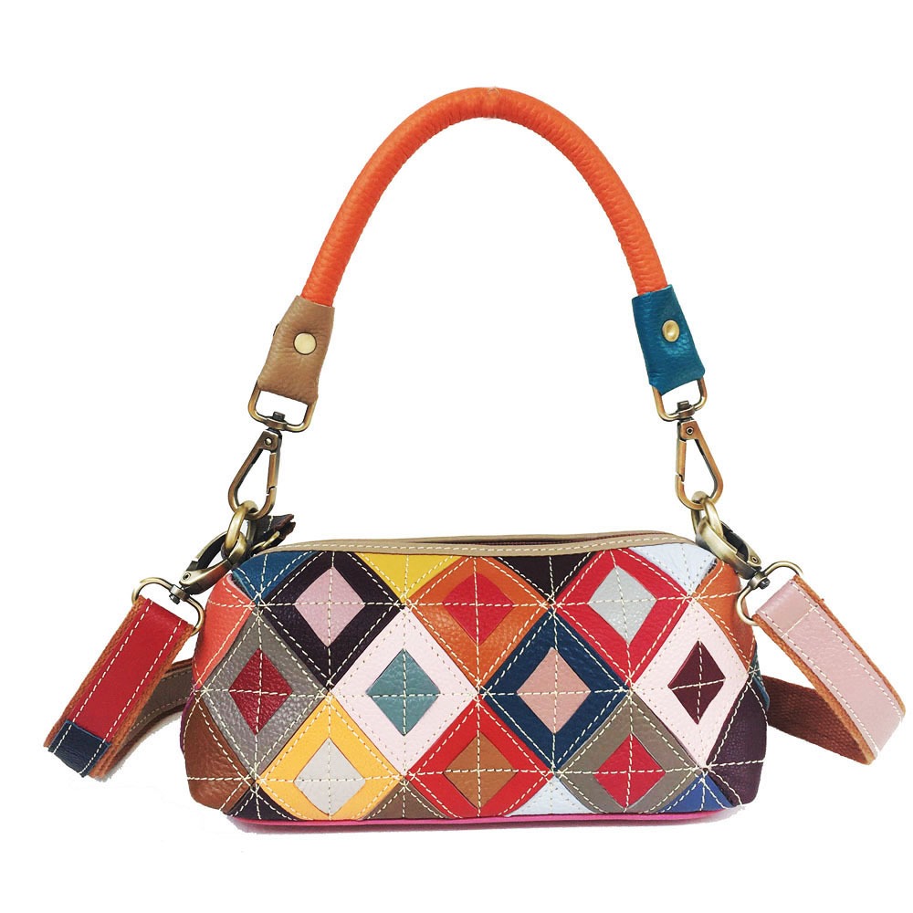 Geometric Patchwork Mini Handbag