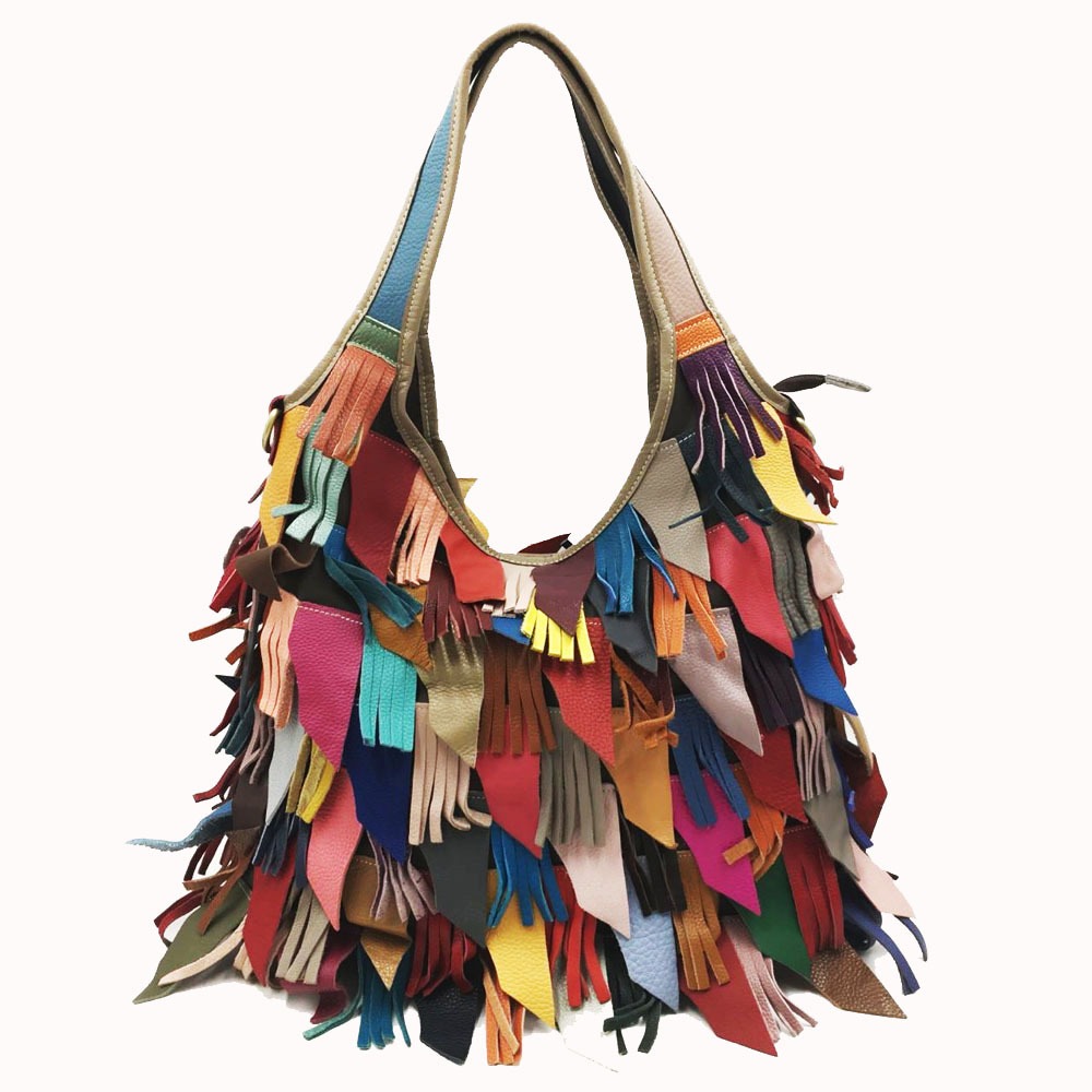 Fringed Leather Shoulder Carry Bag