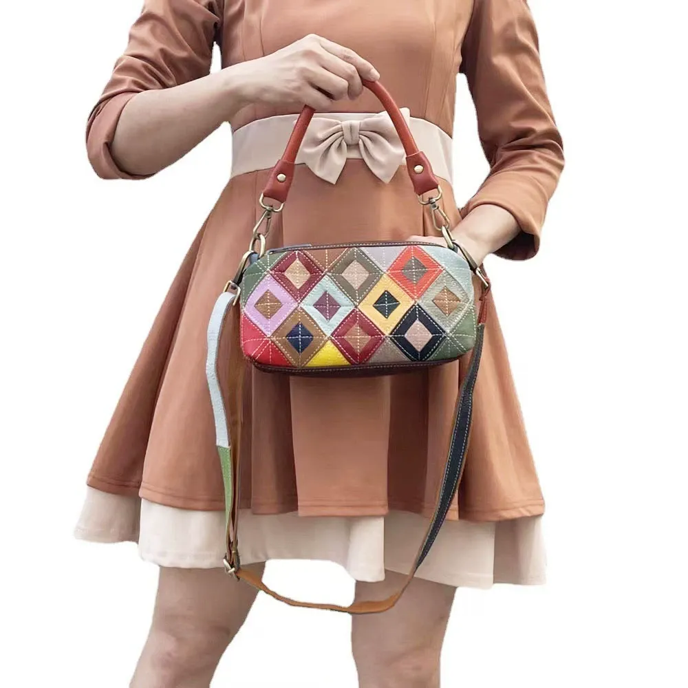Geometric Patchwork Mini Handbag