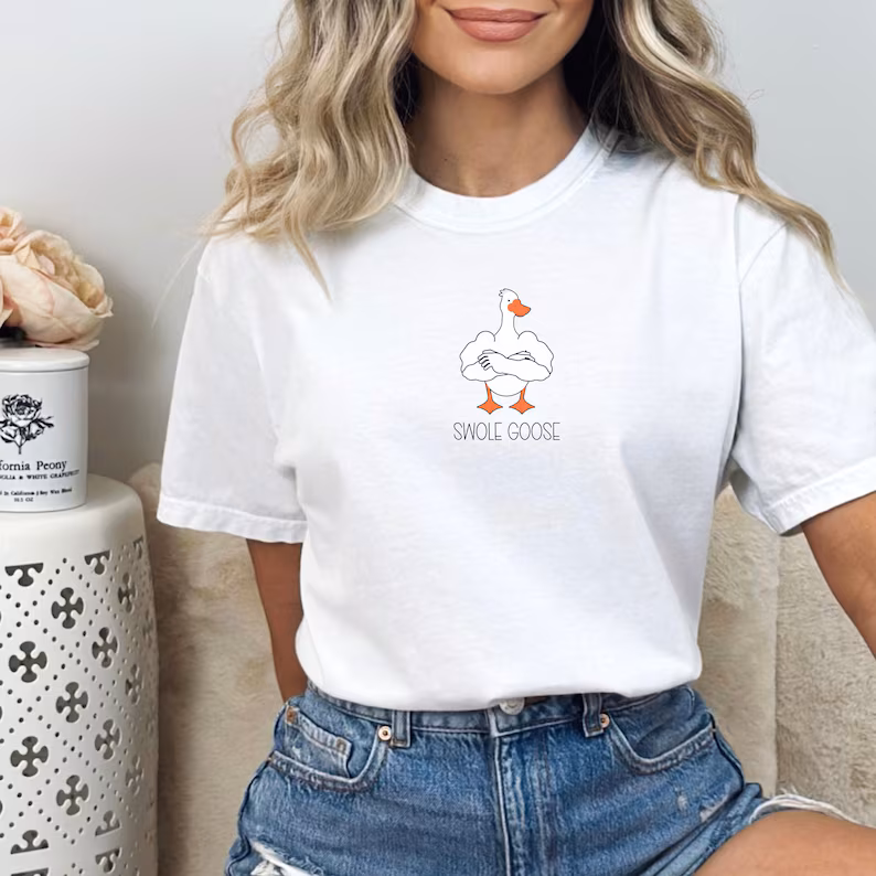 Silly goose on the loose shirt, funny goose t-shirt, swole goose gym pump cover, muscle mommy shirt, funny shirt for gym