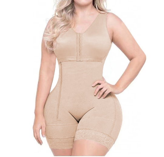 Open crotch beauty, chest support, abdominal compression, waist cinching, side zipper