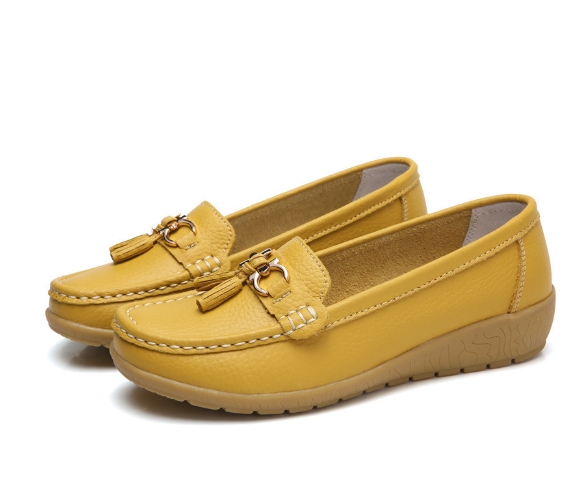 Middle aged and elderly mothers' shoes, women's singles shoes, bean shoes, women's soft soled sloping heels