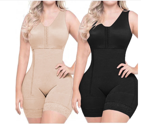 Open crotch beauty, chest support, abdominal compression, waist cinching, side zipper