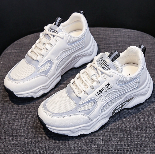 Sports and leisure versatile student China-Chic thick soled high rise mesh shoes