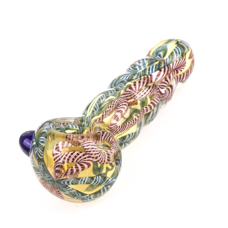 Chunky Glass Spoon Pipe w/ Marble - PuffingBird