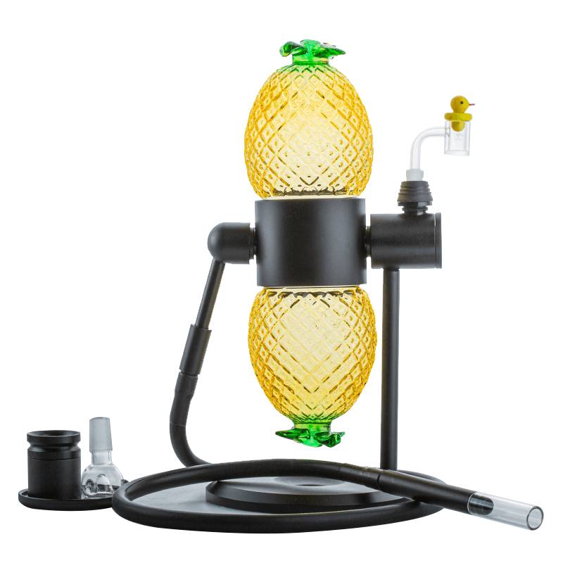 Pineapple Gravity Bong w/ Thick Quartz Banger Carb Cap Set