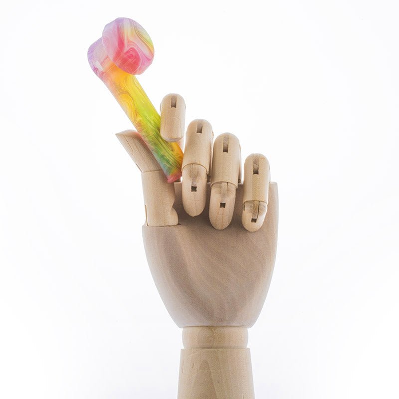 Glow-In-The-Dark Colorful Silicone Hand Pipe With Lid