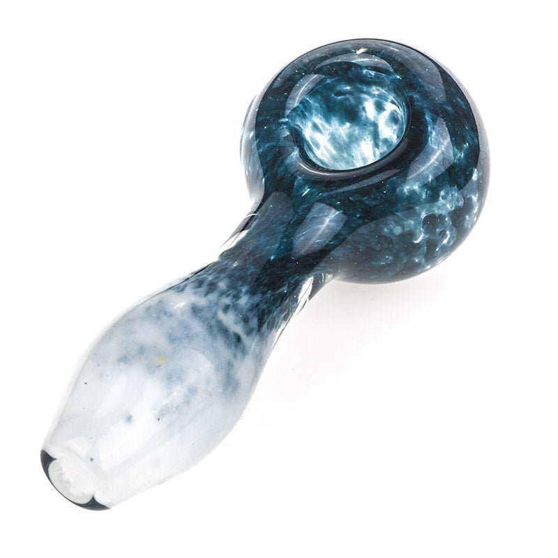 Handmade Darkblue Frit Glass Pipe - PuffingBird