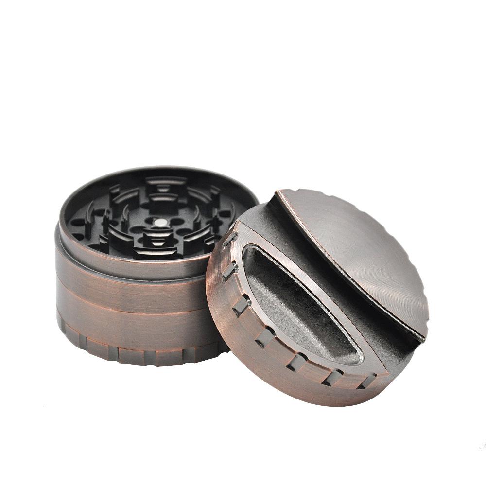 80mm 4 Layer Grinder With Ashtray & Joint/Paper Dispenser On Lid Aluminium