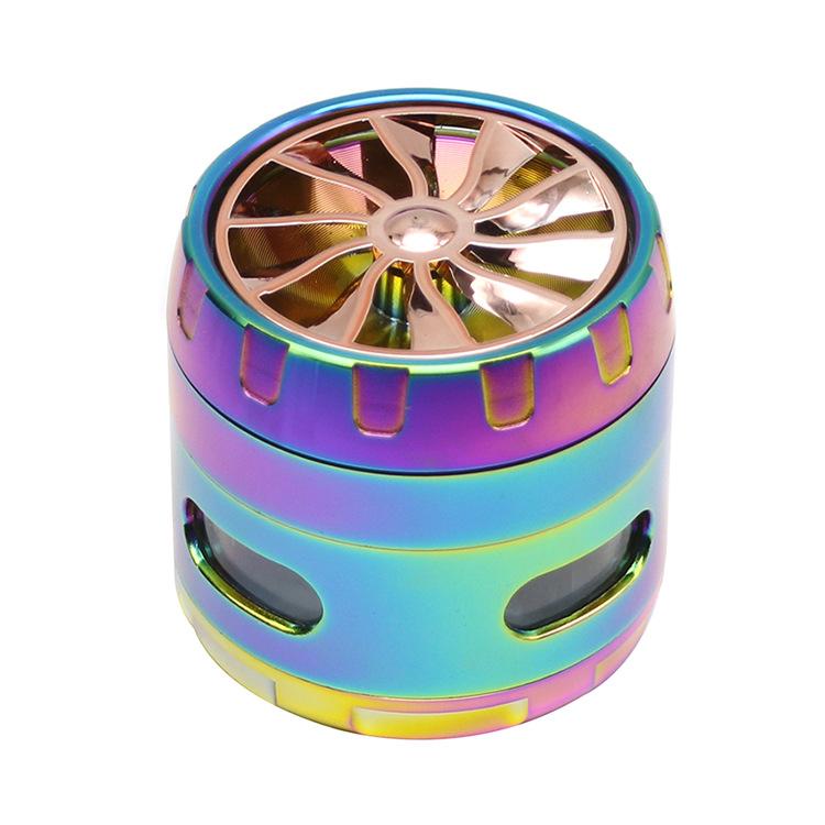 Fan Cover Zinc Alloy Weed Grinder 4 Layer
