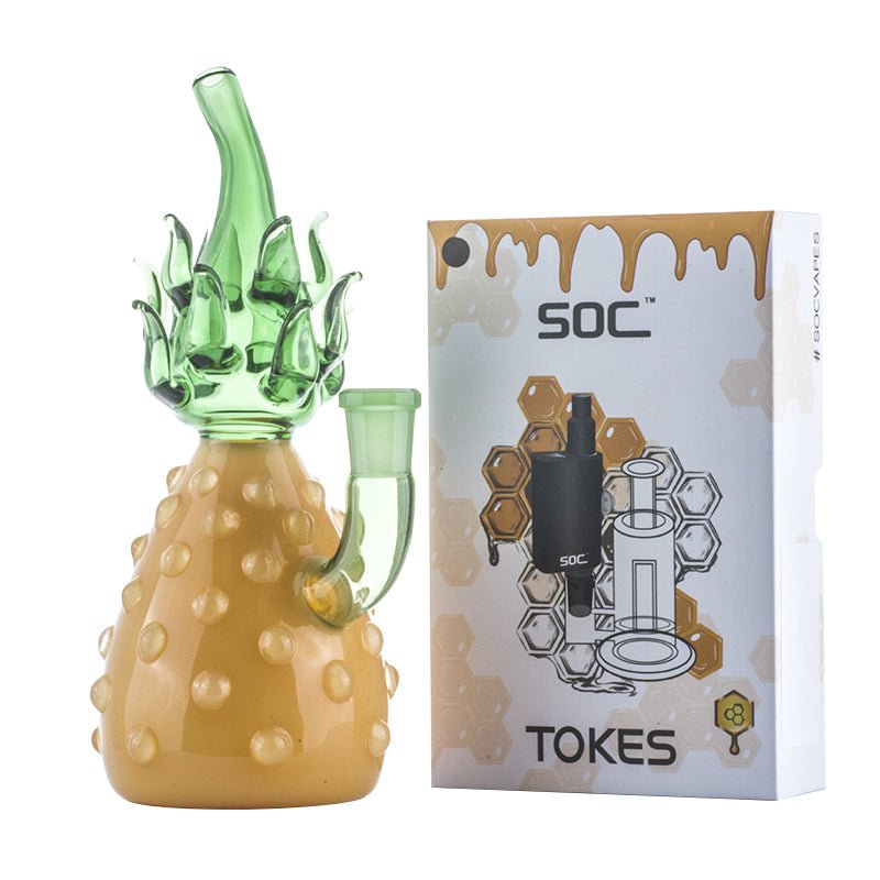 Heady Glass Pineapple Bong w/ SOC Tokes Vaporizer Set