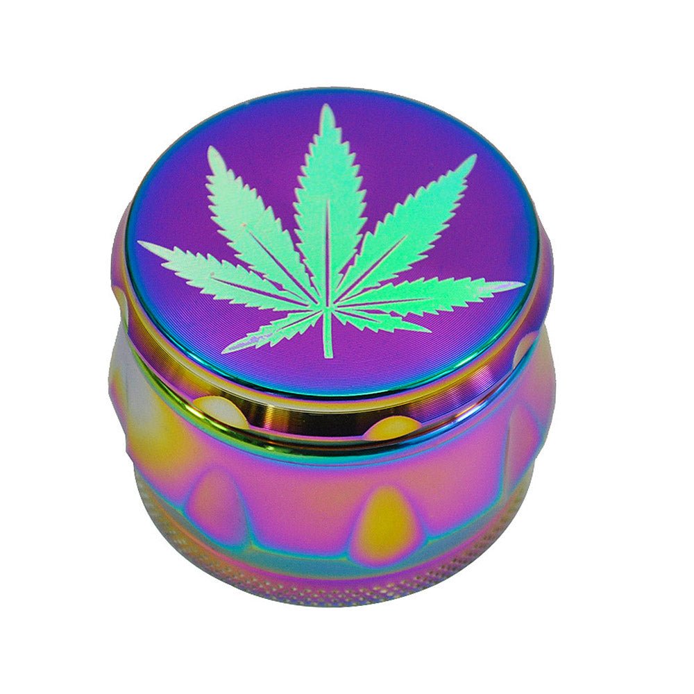 Rainbow Magnetic Lid Zinc Alloy Herb Grinder 4 Piece
