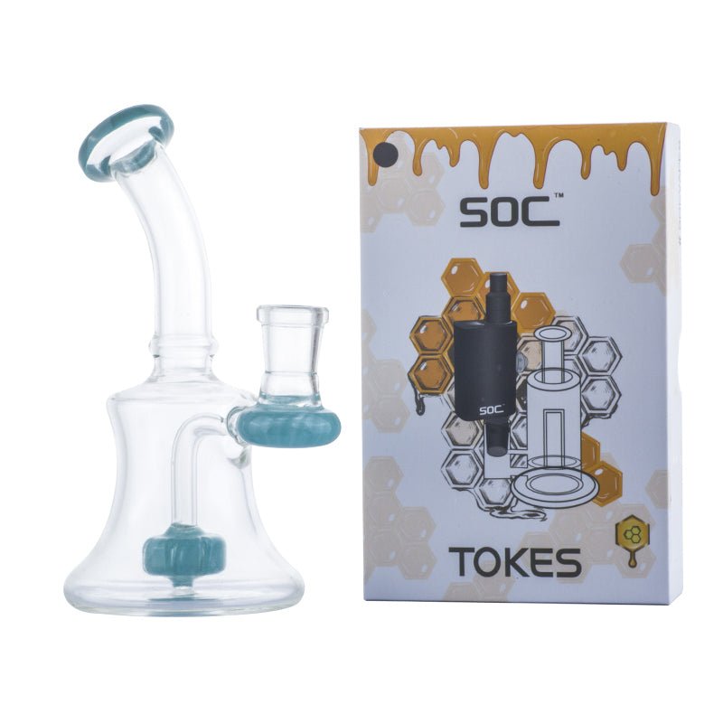 Mini Showerhead Perc Dab Rig w/ SOC Tokes Vaporizer Set