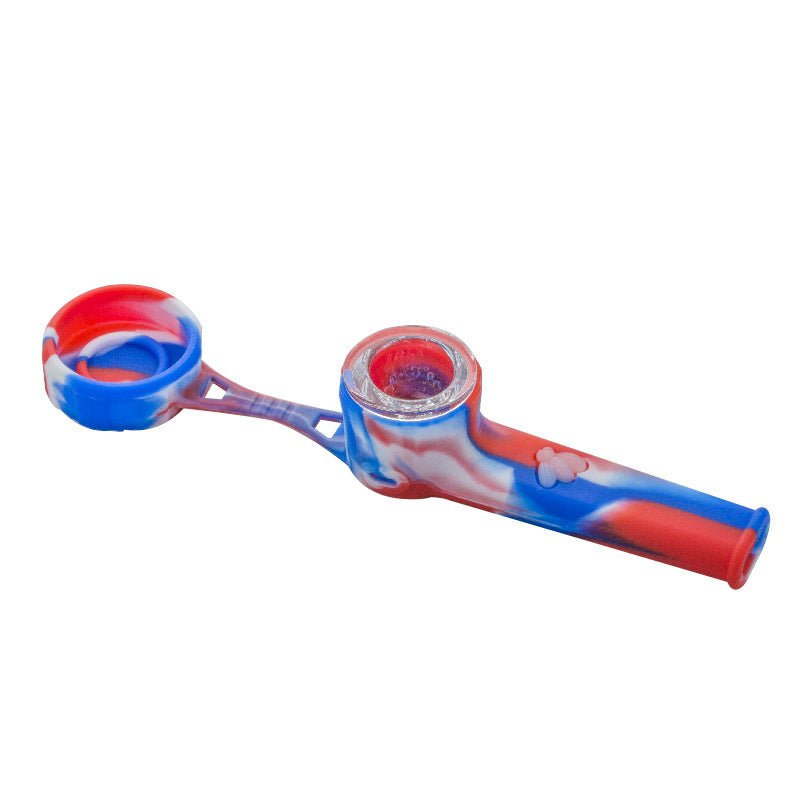 Colorful Silicone Pipe w/ Lid (Random Color)