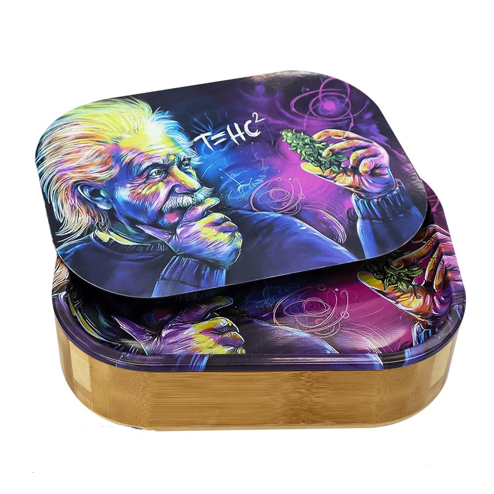 Bamboo Storage Tinplate Cover Rolling Tray