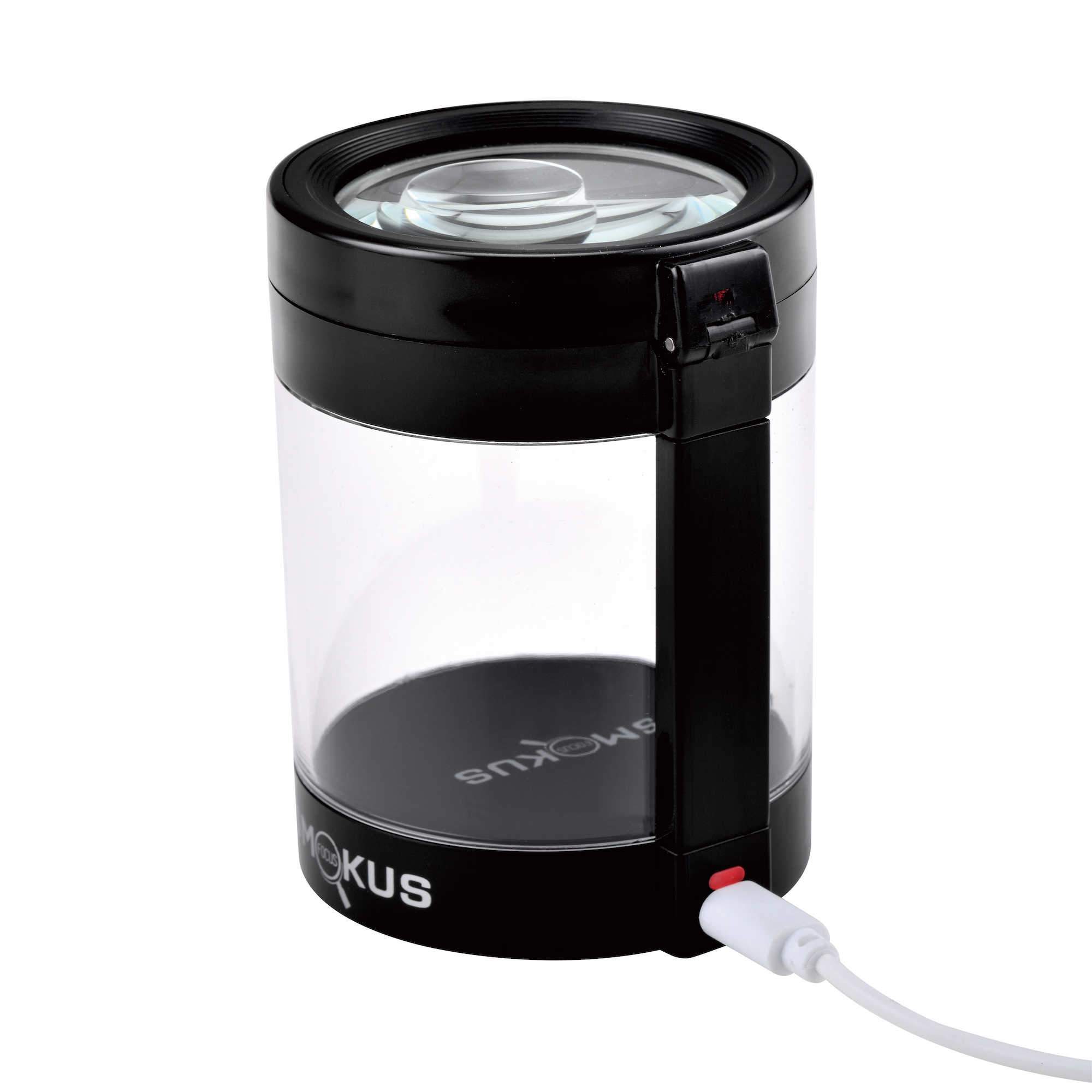 Smokus Focus Eclipse Middleman Jar with Light - Rechargeable with Magnifying Display - Various Colors