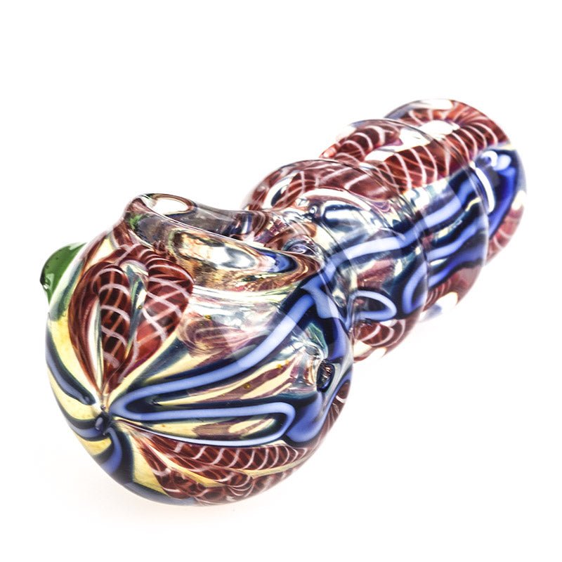 Chunky Fumed Glass Pipe w/ Marble - PuffingBird