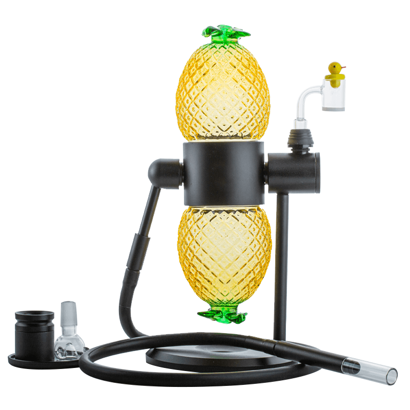 Pineapple Gravity Bong w/ Gravel Quartz Banger Carb Cap Set