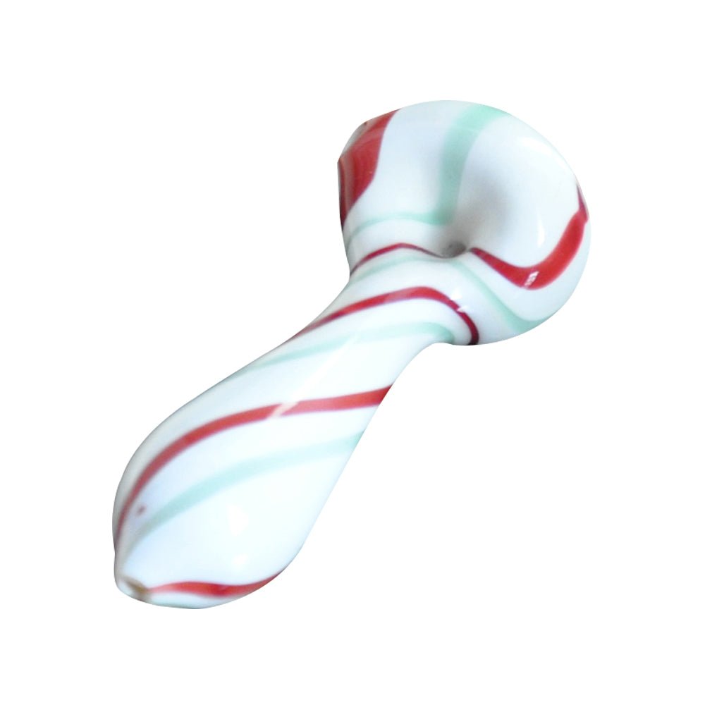 Colored Spiral Glass Spoon Pipe - PuffingBird