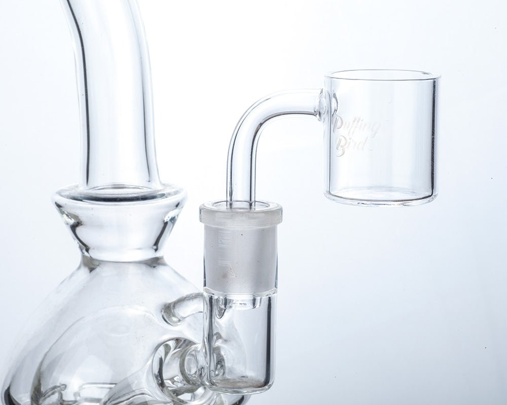 Puffing Bird™ Flat Top Quartz Banger With Straight Handle Quartz Carb Cap Set