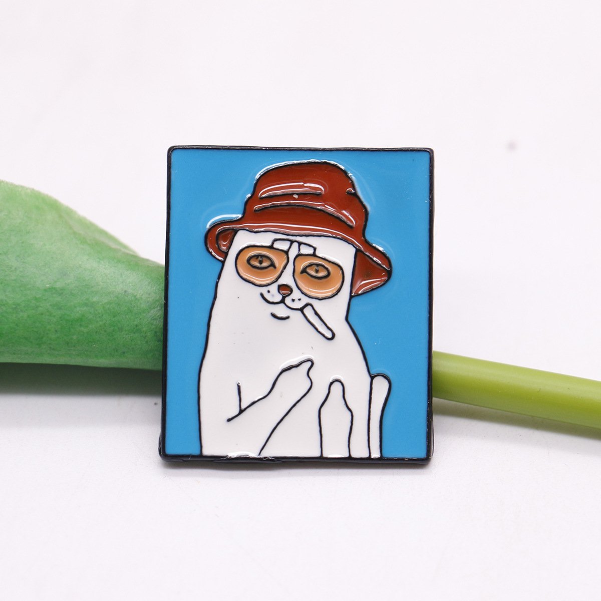 Smoking Dog Enamel Pin