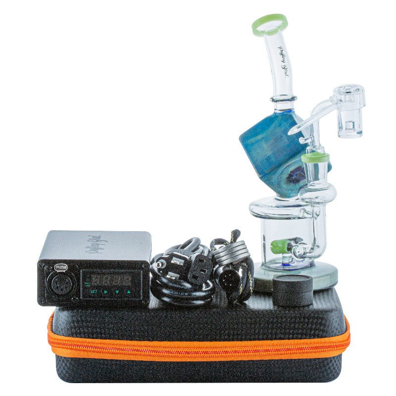 Blue Cube Glass Dab Rig Enail Bundle