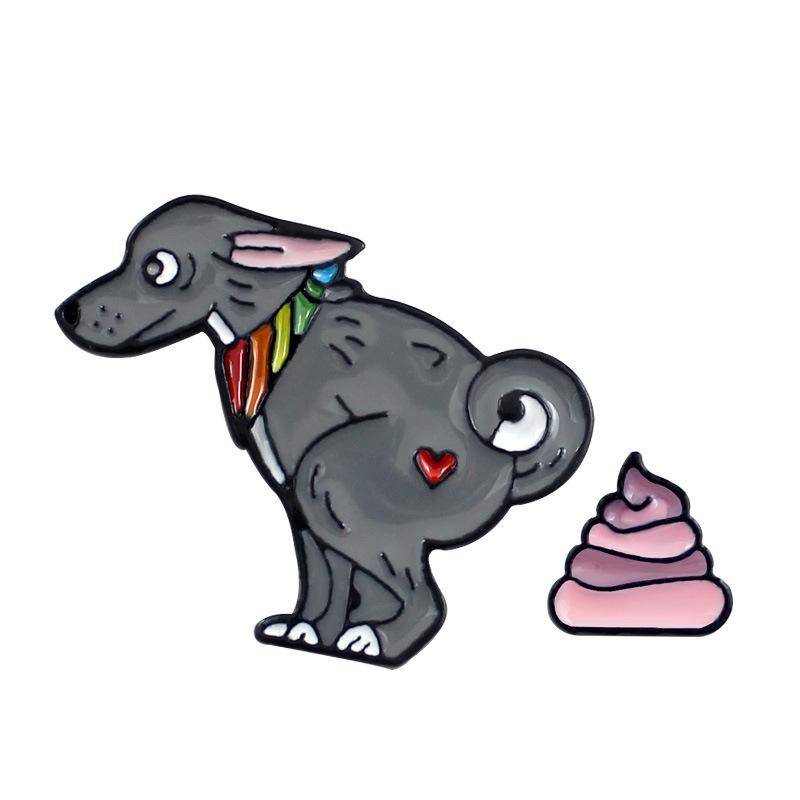 Dog w/ Rainbow Poop Enamel Pin