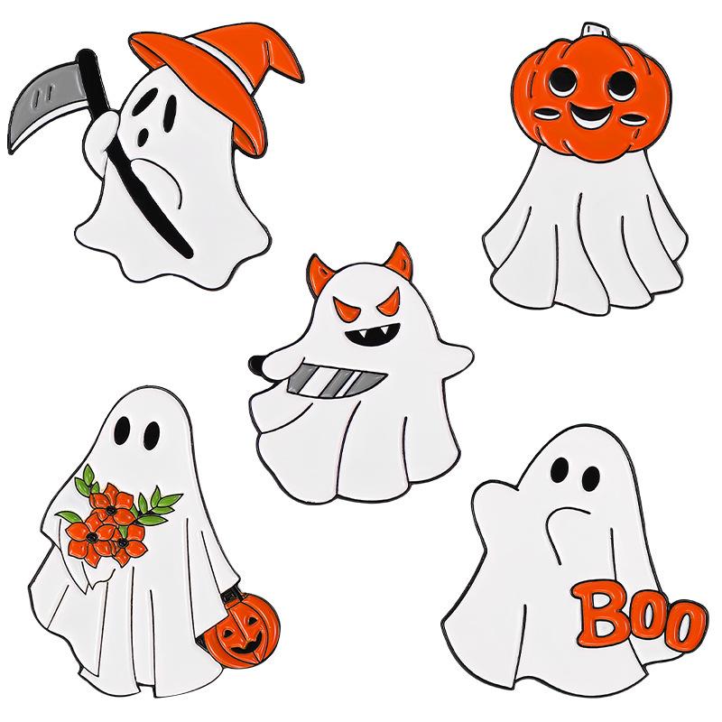 Halloween White Ghost Enamel Pin