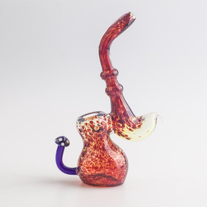Lava Red Frit Sherlock Bubbler w/ Maria Ring