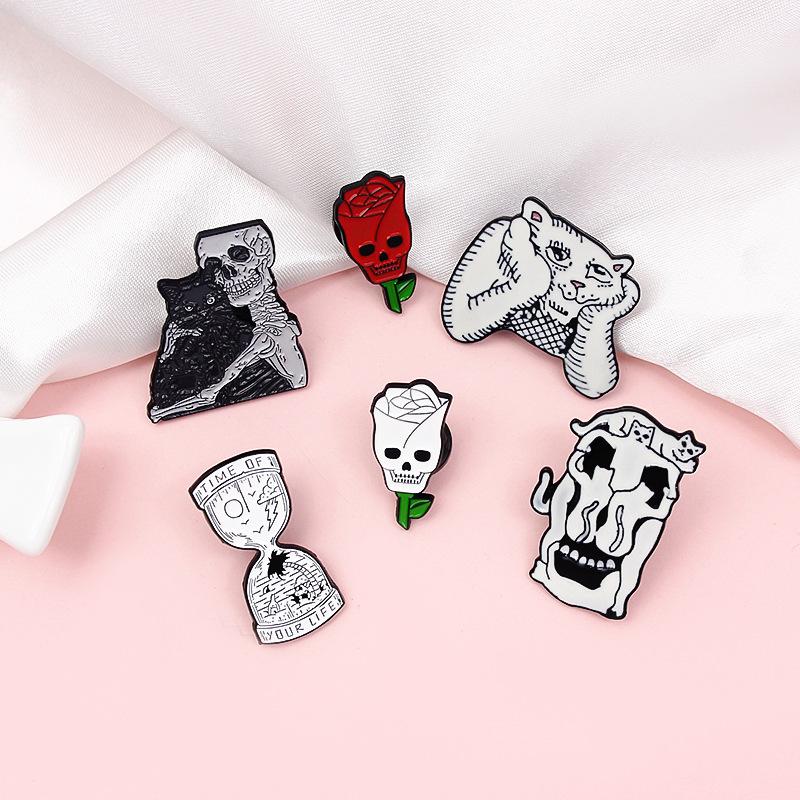Skull&Cat Zinc Alloy Enamel Pin