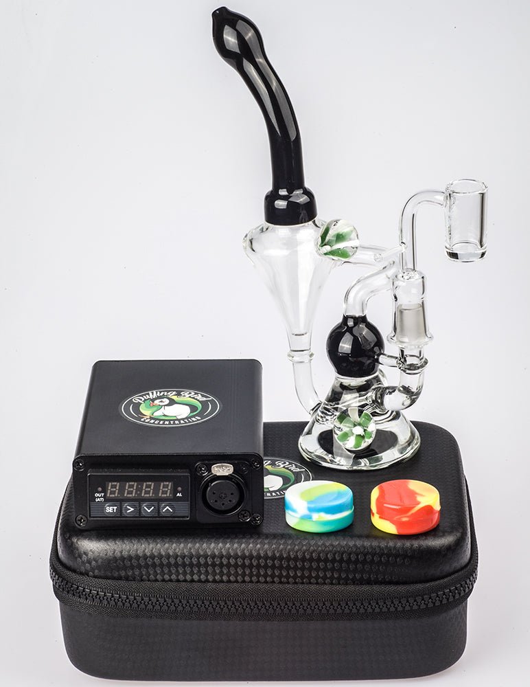 Quartz Enail W/ Flower Pendant Recycler Dab Rig Bundle