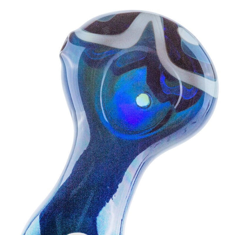 Blue Stripe Pattern Glass Weed Pipe